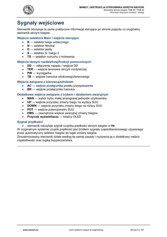MAMUT TGB Manual page 6