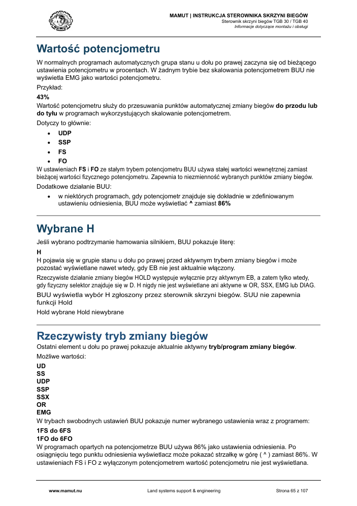MAMUT TGB Manual page 65