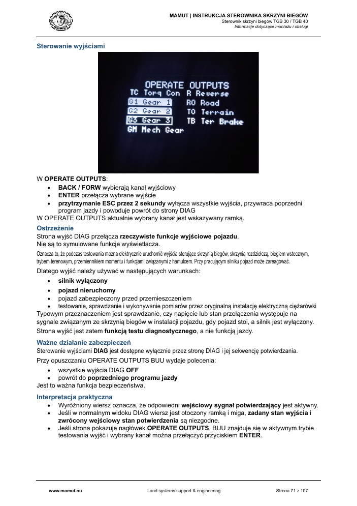 MAMUT TGB Manual page 71