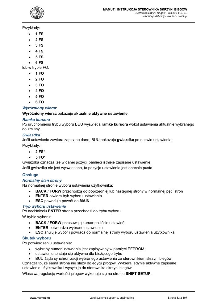 MAMUT TGB Manual page 83