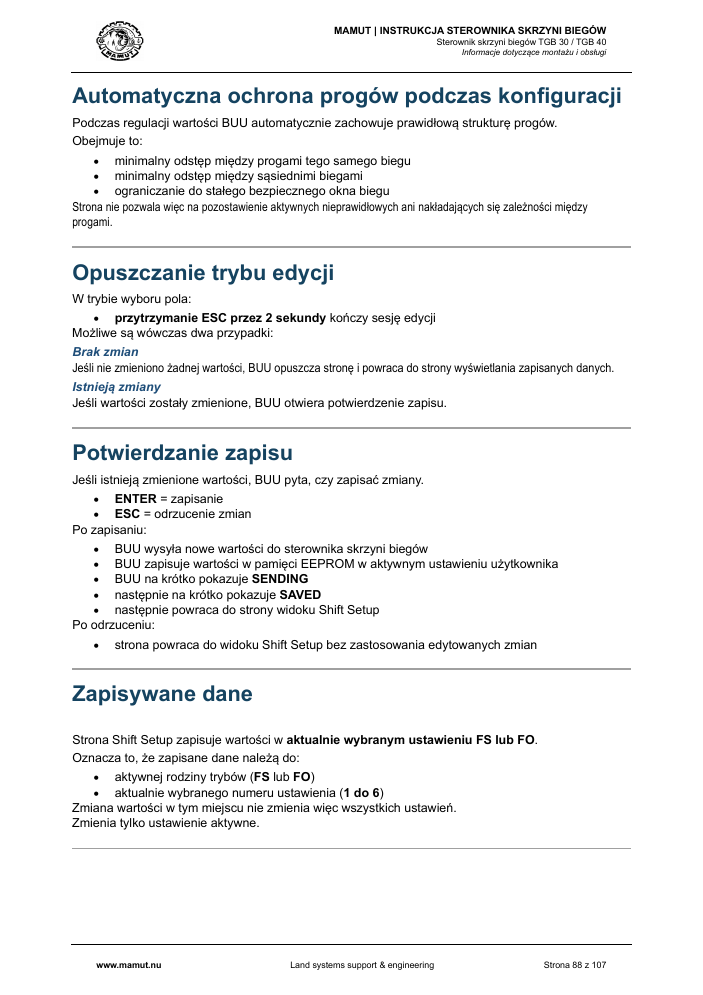 MAMUT TGB Manual page 88