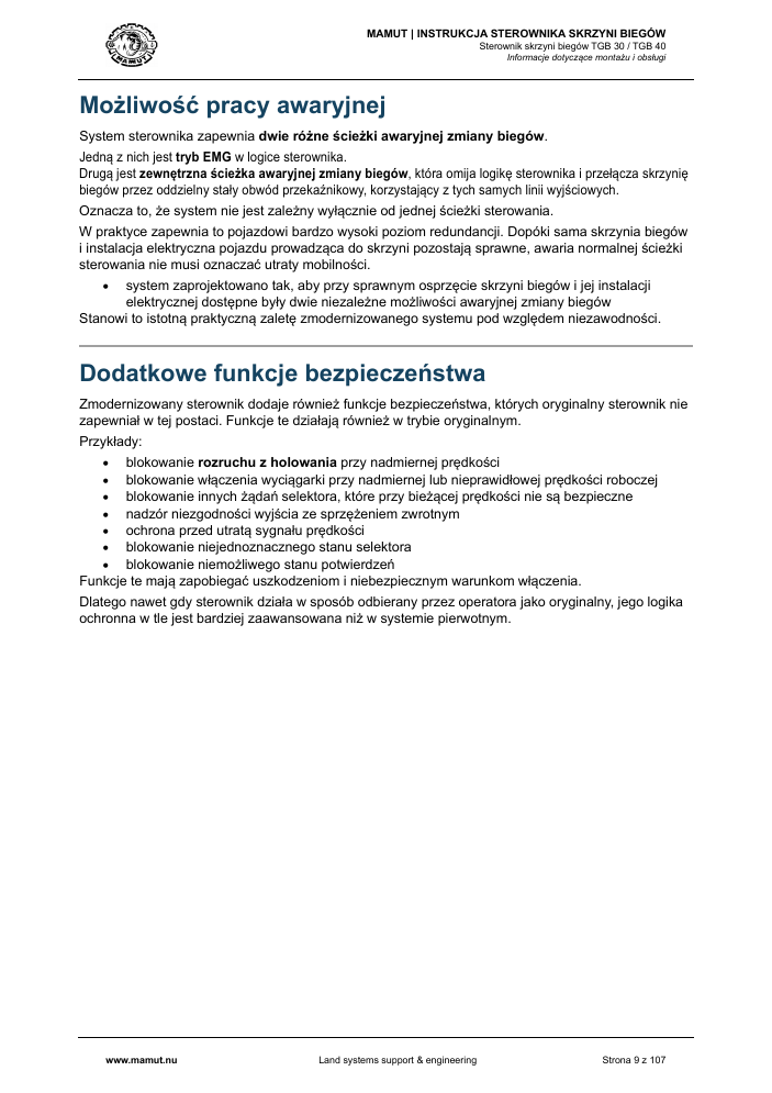 MAMUT TGB Manual page 9