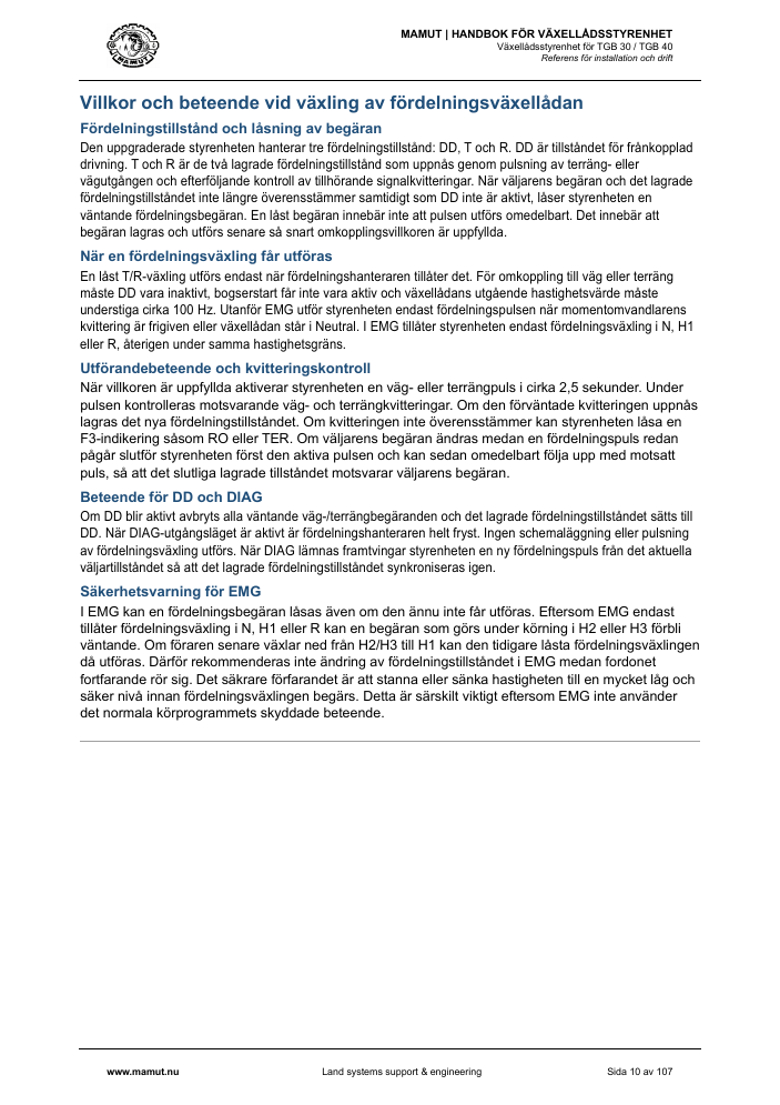 MAMUT TGB Manual page 10