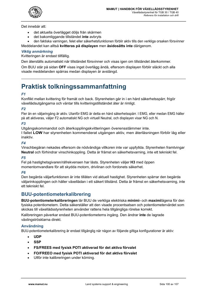 MAMUT TGB Manual page 100