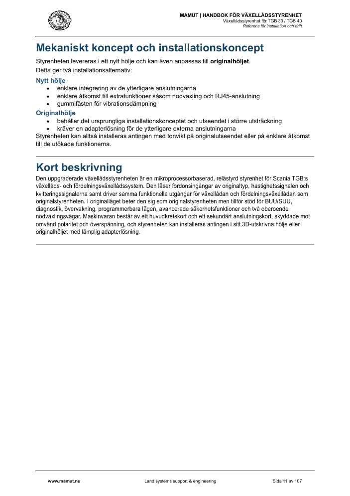 MAMUT TGB Manual page 11