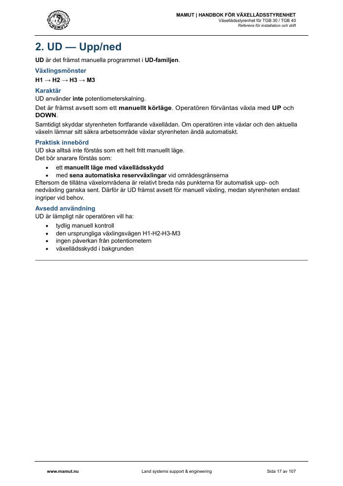 MAMUT TGB Manual page 17