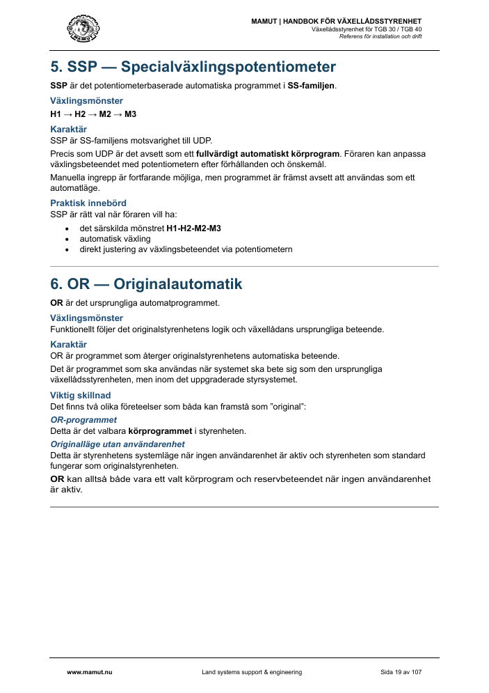 MAMUT TGB Manual page 19