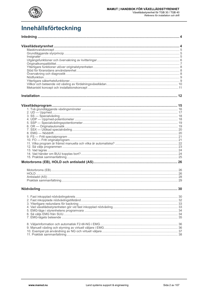 MAMUT TGB Manual page 2