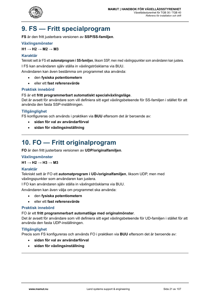 MAMUT TGB Manual page 21