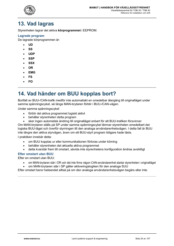 MAMUT TGB Manual page 24