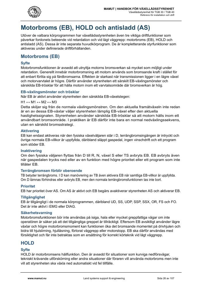 MAMUT TGB Manual page 26