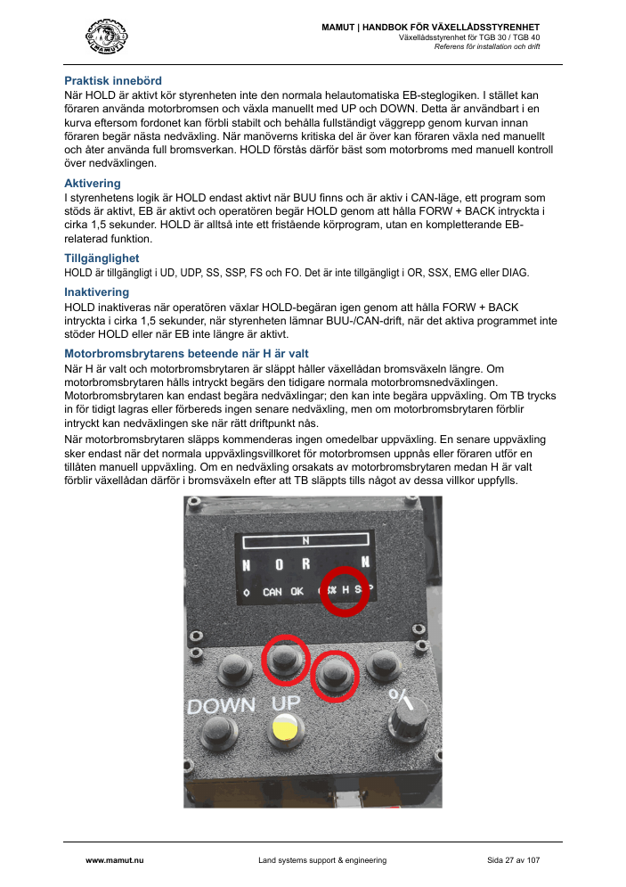 MAMUT TGB Manual page 27