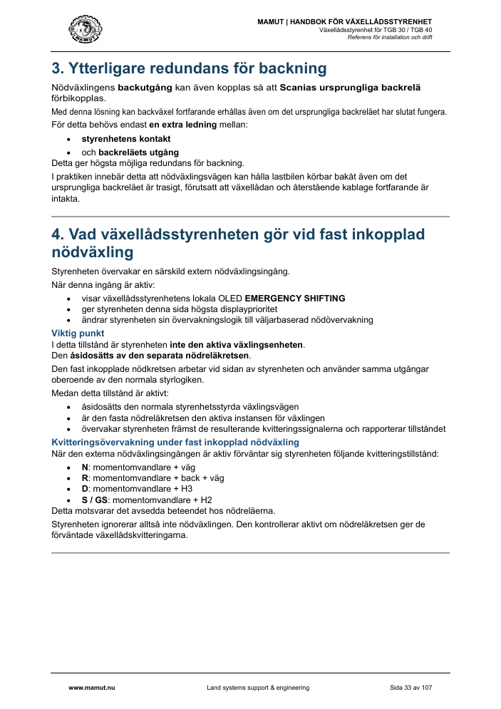 MAMUT TGB Manual page 33