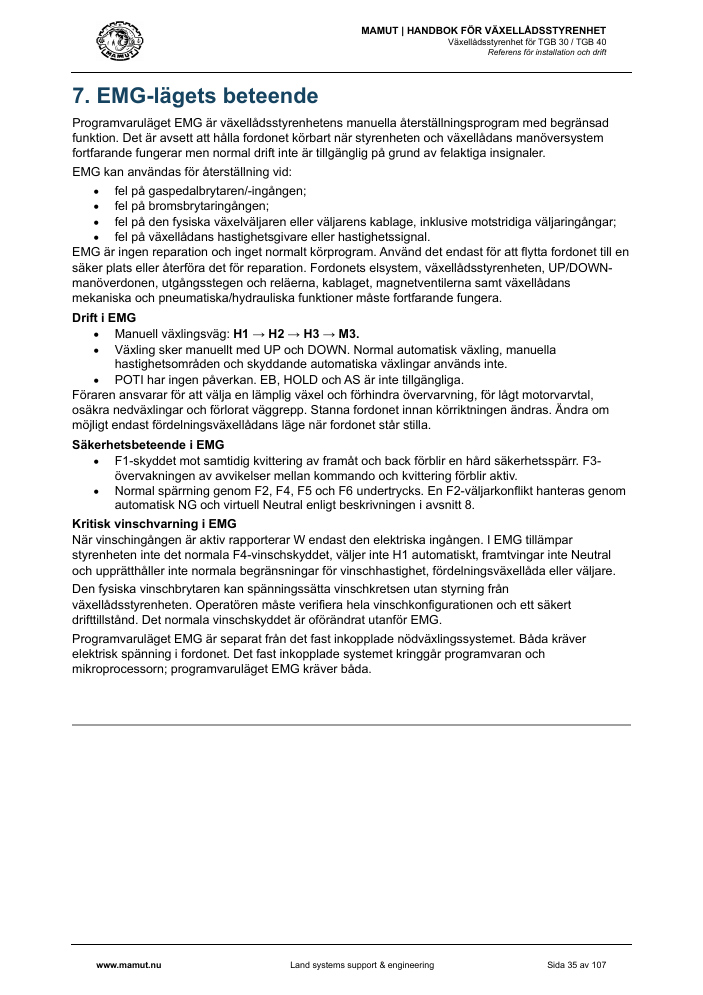 MAMUT TGB Manual page 35