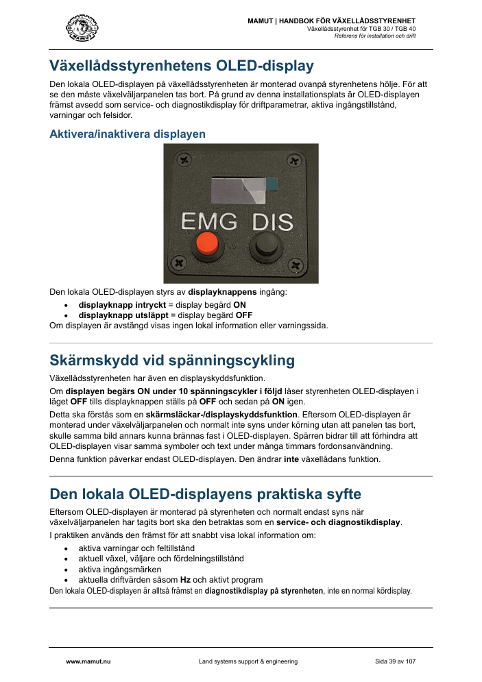 MAMUT TGB Manual page 39