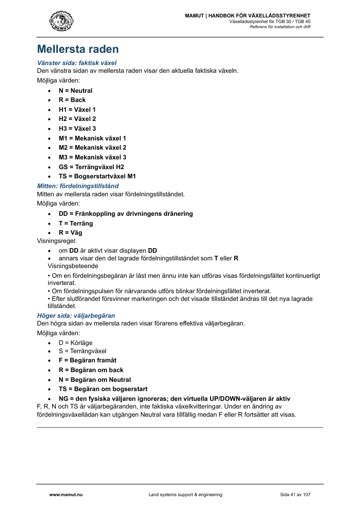 MAMUT TGB Manual page 41