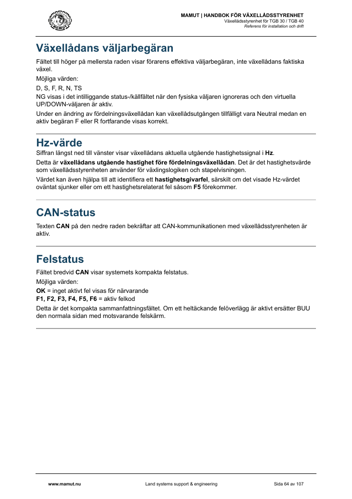 MAMUT TGB Manual page 64