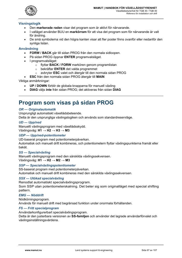 MAMUT TGB Manual page 67