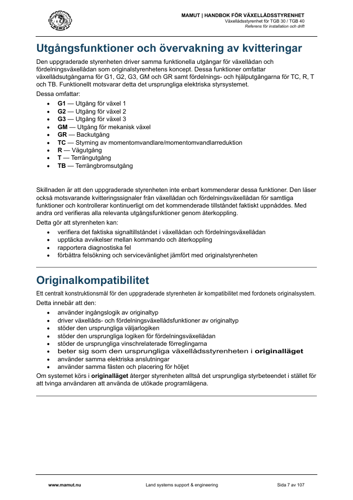 MAMUT TGB Manual page 7