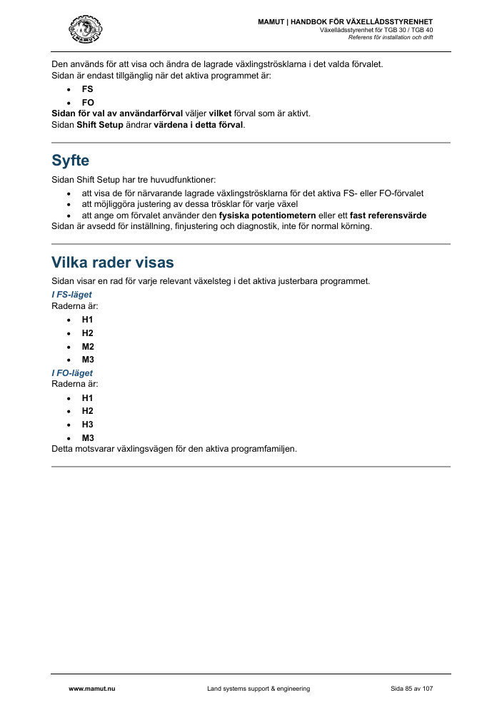 MAMUT TGB Manual page 85