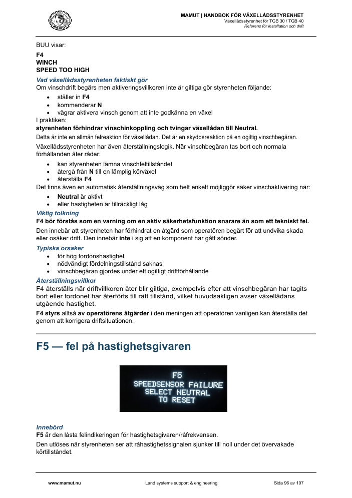 MAMUT TGB Manual page 96
