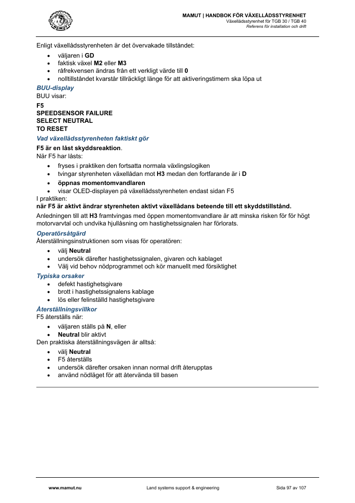 MAMUT TGB Manual page 97