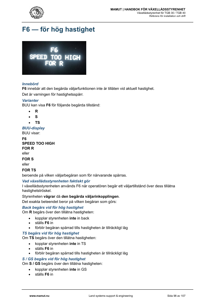 MAMUT TGB Manual page 98